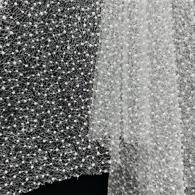 Embroidery White Dress - 1Yd 130cm Geniş Beyaz Düzensiz Desenli