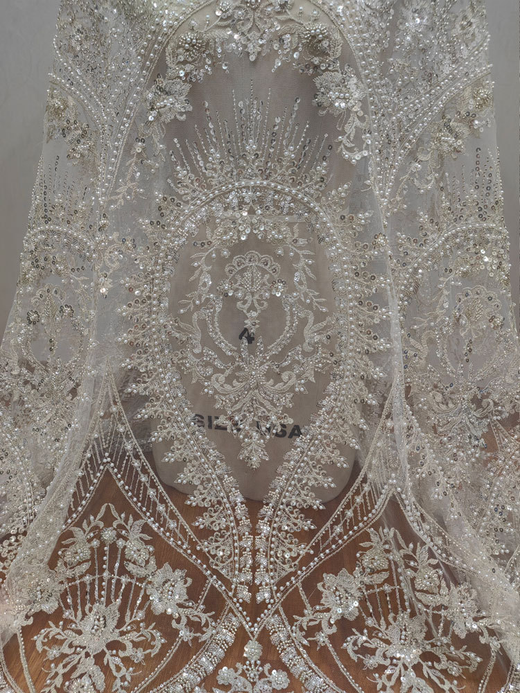 Embroidery White Dress - 1 yard beyaz yüksek yoğunluklu örgü
