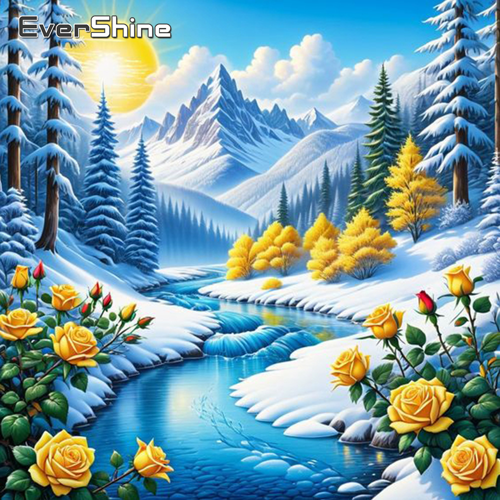Embroidery Daisy - Evershine Nehri Elmas Boyama Manzara Yeni