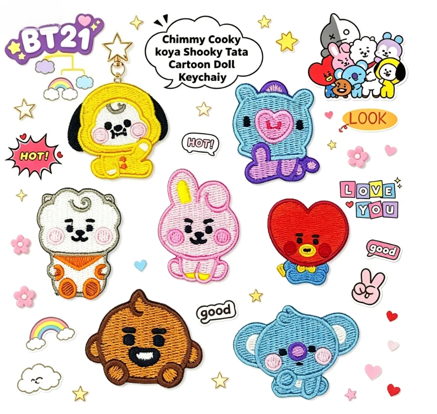 Embroidery Patches - LINE FRIENDS BT21 Tüm Karakterler İşlemeli
