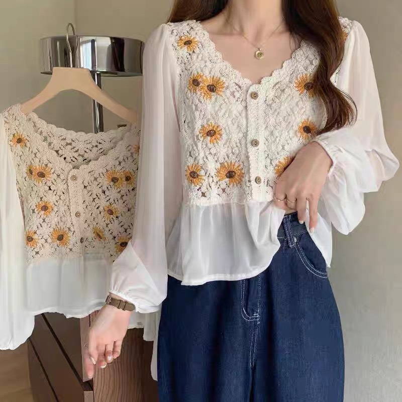 Tığ üst şifon çiçek nakış papa - Embroidery Daisy incelemesi ve fiyatı