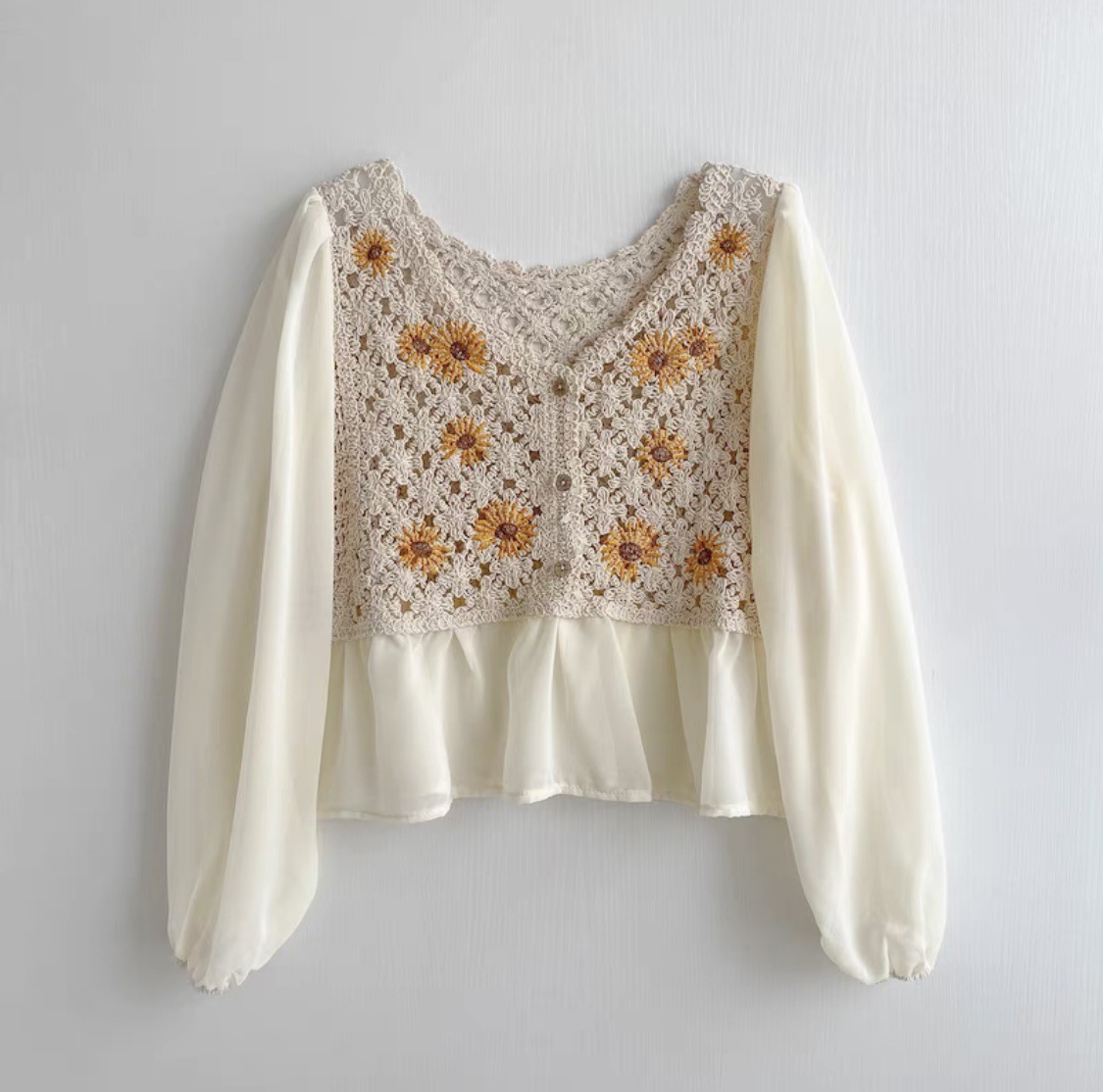 Tığ üst şifon çiçek nakış papa - Embroidery Daisy incelemesi ve fiyatı