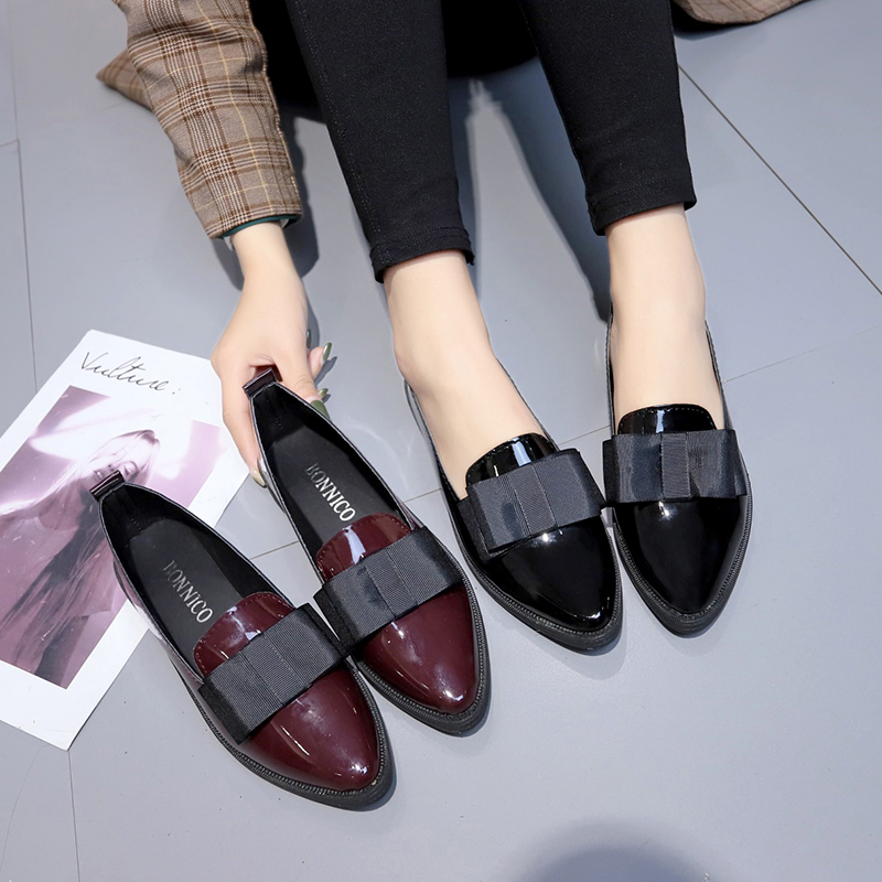 Siyah/Şarap Kırmızısı Rugan De - Embroidery Flat Shoes incelemesi ve fiyatı