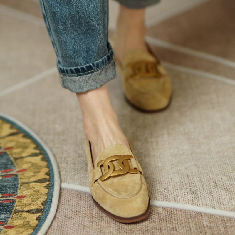 Süet deri kadın loafer'lar ilk - Embroidery Flat Shoes incelemesi ve fiyatı