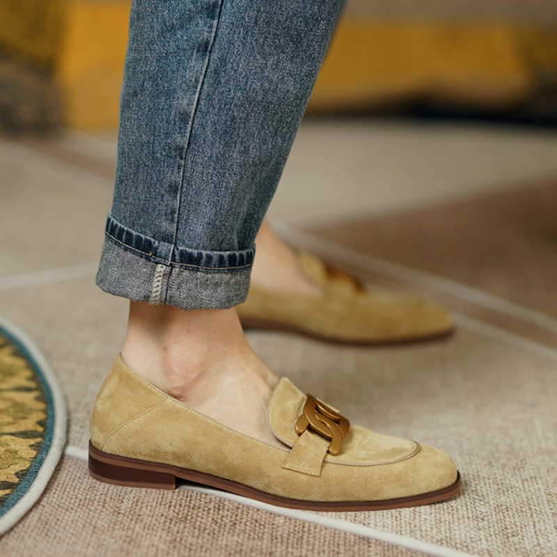 Süet deri kadın loafer'lar ilk - Embroidery Flat Shoes incelemesi ve fiyatı