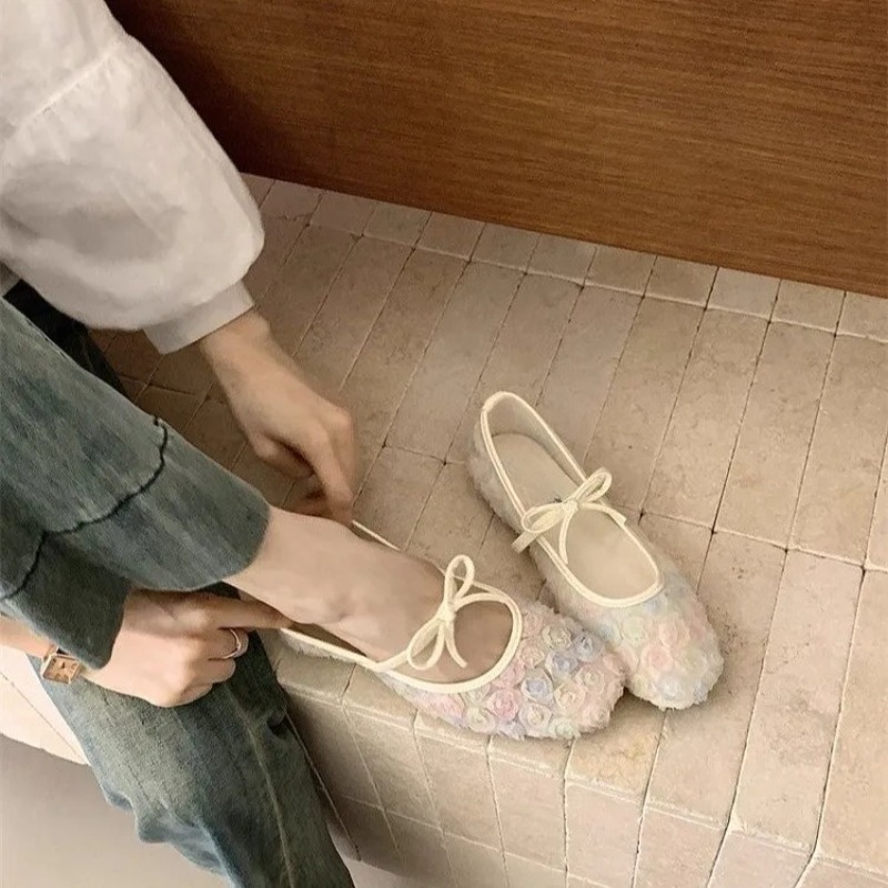 Nazik Yeni Çin Gülü Fileli Mar - Embroidery Flat Shoes incelemesi ve fiyatı