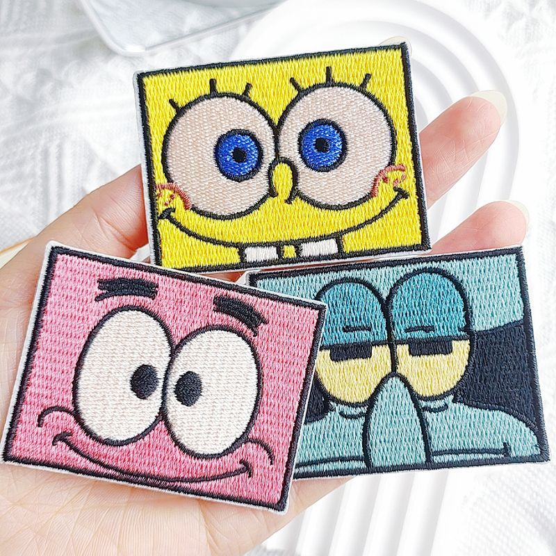 3 adet sıcak Kawaii Sünger Bob - Embroidery Patches incelemesi ve fiyatı