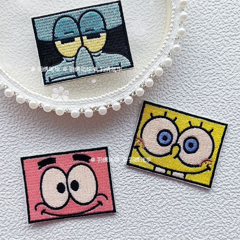 3 adet sıcak Kawaii Sünger Bob - Embroidery Patches incelemesi ve fiyatı